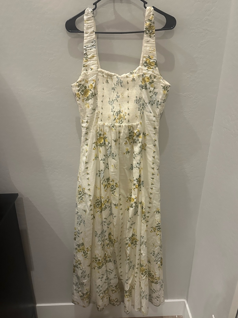 Caroline Constas Camille Print Floral Smocked Cottagecore Midi Dress - Picture 5 of 13